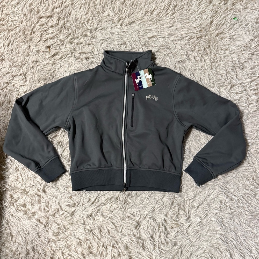 New Women’s Large Grey Equine Couture Horseback Riding Cropped Jacket
